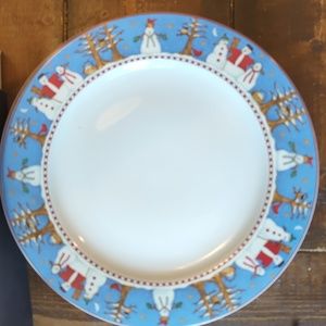Debbie Mumm Snowman Sakura Plates Christmas
